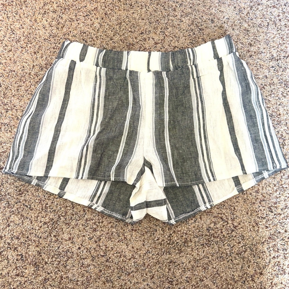 NWT Workshop Republic Grey/White Linen Blend Shorts - size Small